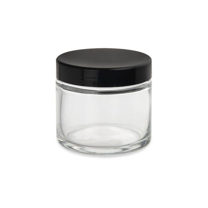 2oz Glass Jar - Black Cap- 168ct