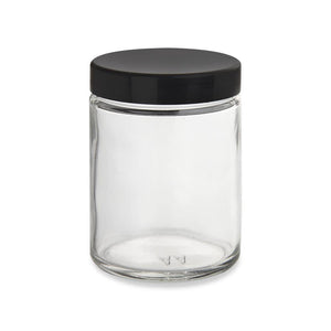 4oz Glass Jar - Black Cap - 90ct-Glass Jars-[-LoudLock.com