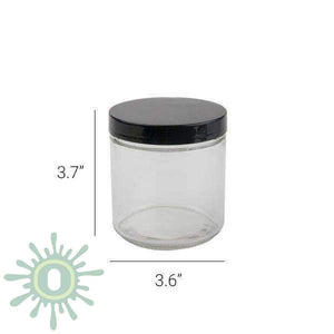 16oz Glass Jar - Black Cap - 12ct-Glass Jars-[-LoudLock.com