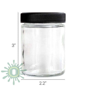 4oz Glass Jar - Black Cap - 90ct-Glass Jars-[-LoudLock.com