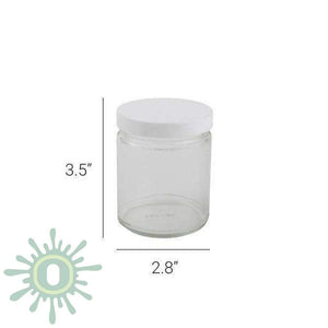 9oz Glass Jar - White Cap - 12ct-Glass Jars-[-LoudLock.com