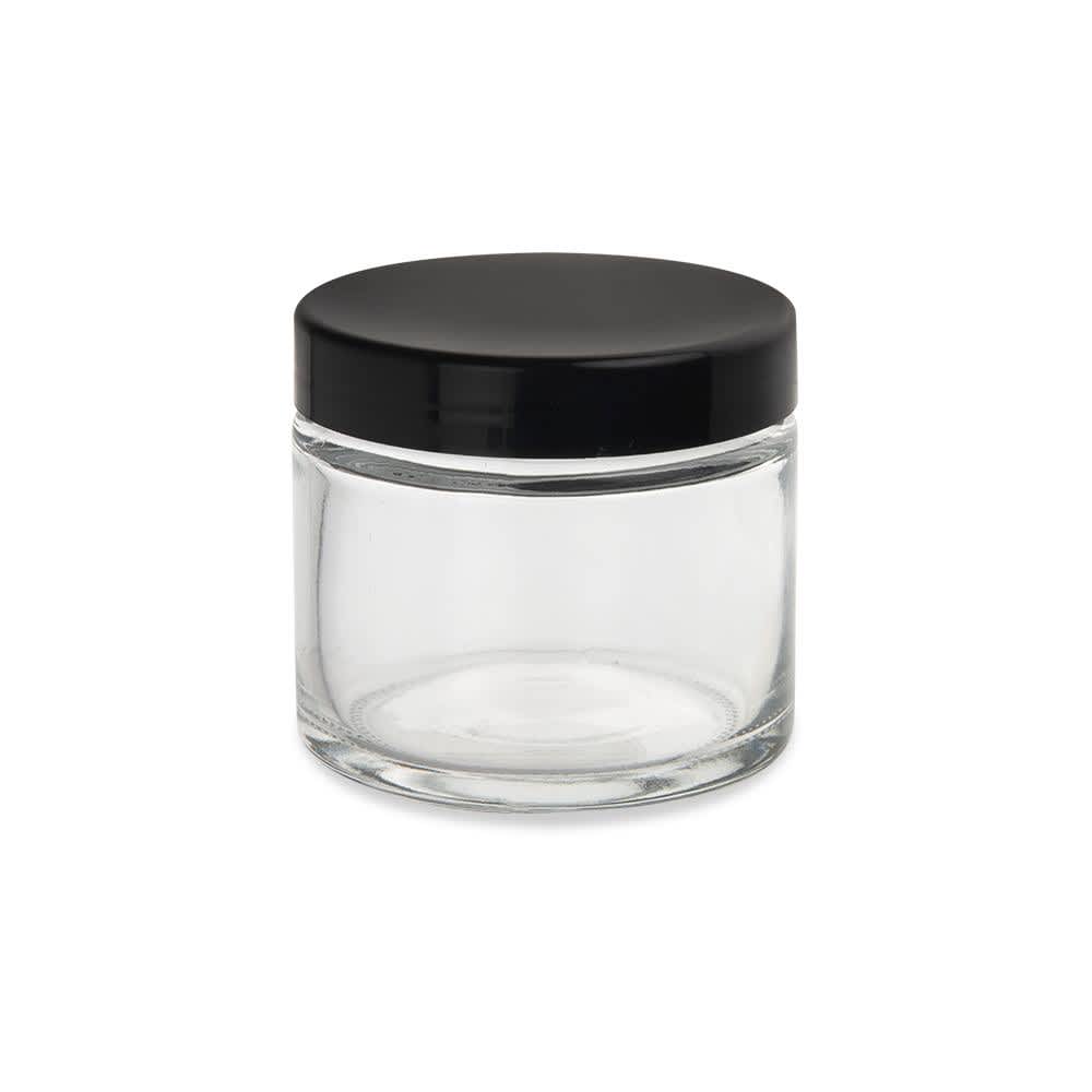 2oz Glass Jar - Black Cap- 168ct | Loud Lock Packaging.