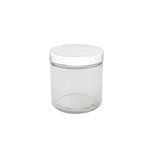 16oz Glass Jar - White Cap - 12ct-Glass Jars-[-LoudLock.com