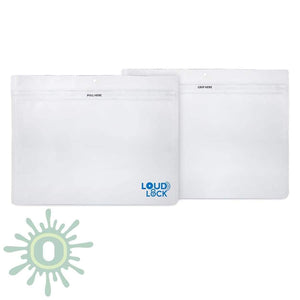 Loud Lock Grip N Pull Mylar Bags - Exit - 12x9 - White - 300ct-[12x9-LoudLock.com