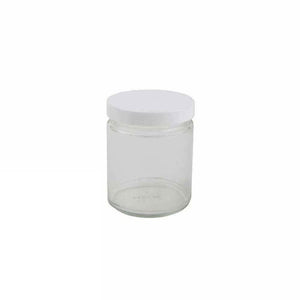 9oz Glass Jar - White Cap - 12ct-Glass Jars-[-LoudLock.com
